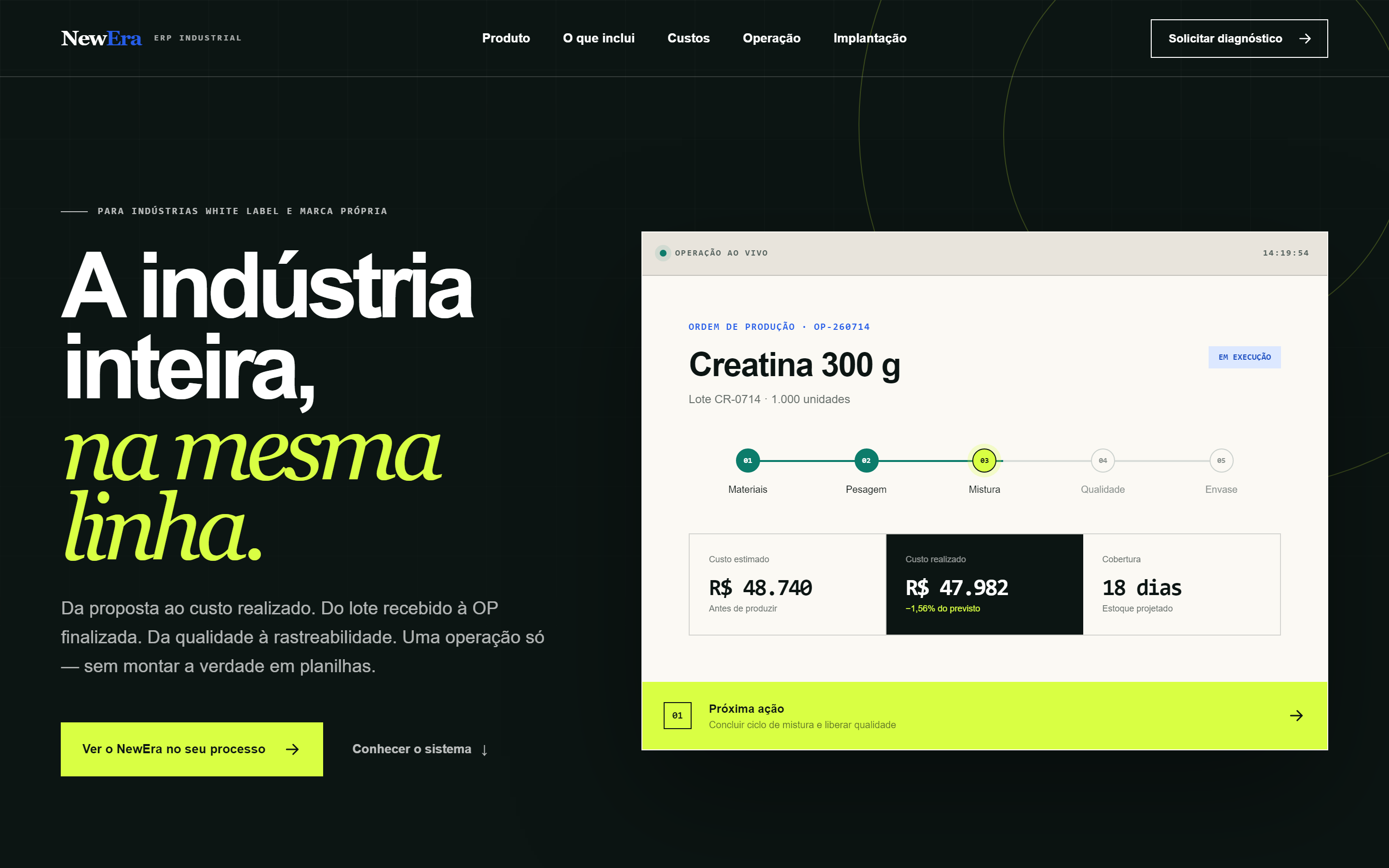 Site NewEra ERP no computador